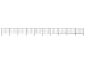 Garden Fence with Spear Top Steel 17x1.2 m Black
