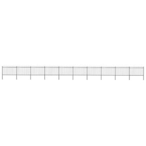 Garden Fence with Spear Top Steel 17x1.2 m Black