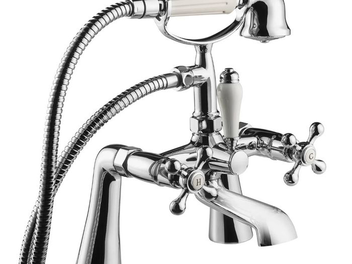 Traditional Victorian Tudor Bath Shower Mixer Tap | Chrome