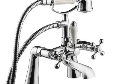 Traditional Victorian Tudor Bath Shower Mixer Tap | Chrome