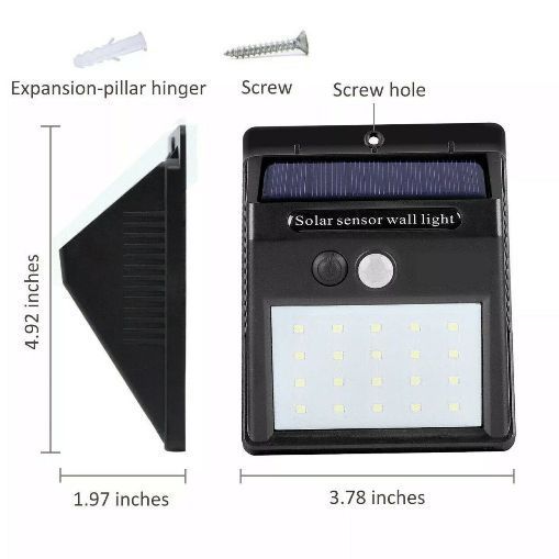37555-2 2pcs 20 LED Solar Power Garden Lamp