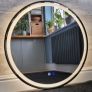 LED Bathroom Mirror 80cm Antifog Defogger Black Frame Image 4