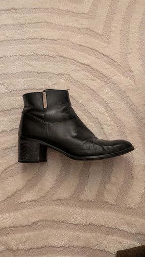 Black leather boots