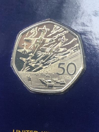 RARE  50p 2019 75th Anniversary D-day 2019 Change checker in blister slip