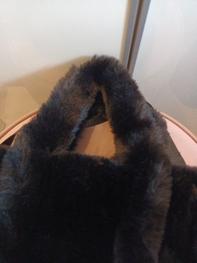 Black fur handbag