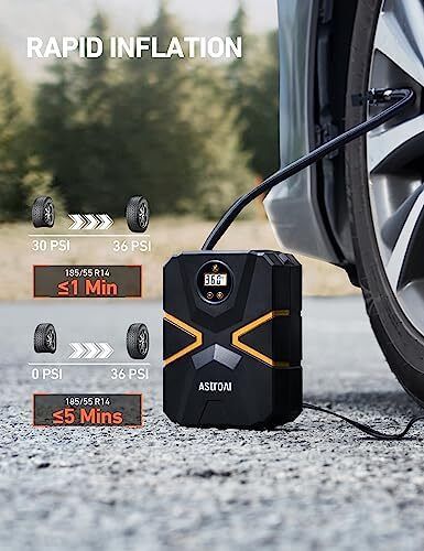Tyre Inflator Air Compressor 12V DC, Digital Car Tyre Pump 150 PSI, Preset Tyre Pressure & Auto Shutoff, Electric Air Pump for Car Tyres, Bicycles, Other Inflatables