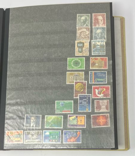 Collection: Switzerland (Helvetia) mainly, Malta, Gibraltar & Andorra Stamps mainy usd but a few mint on 38 pages
