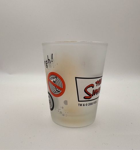 Vintage 2000 The Simpsons Matt Groening Frosted Shot Glasses