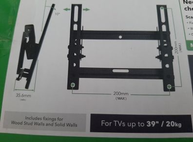 new tv tilt wall bracket up to 39"
