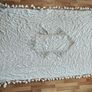table cover cloth bed throw tapestry Beige white Bohemian Wall Hanging, Hippie Tapestry with Lace Design, Psychedelic Hippie Wall Decoration Ceiling for Bedroom Dorm 200 x 150 cm craft hand made Image 2