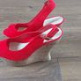 NEW Red suede and cork wedges Image 2