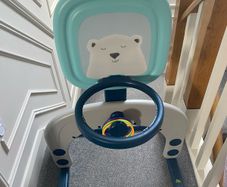 Toddler football net and adjustable basketball hoop with hula hoop throw