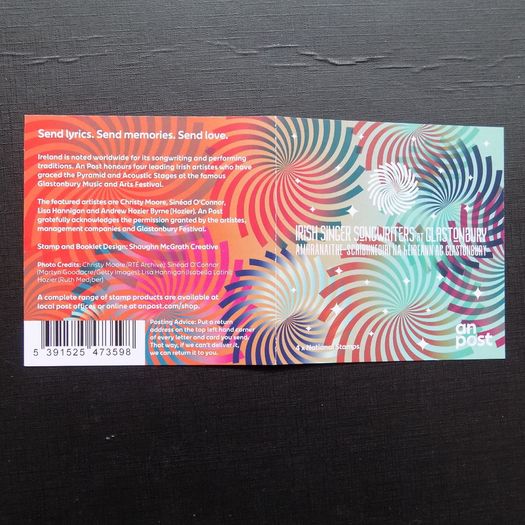 Irish Singers and Songwriters at Glastonbury.2021.4 x N.Stamp booklet.MNH.