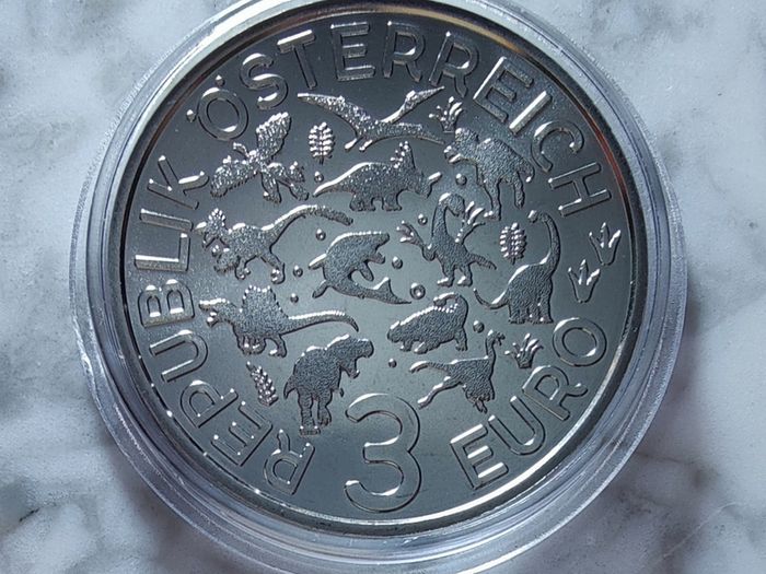 Austria 3 Euro Base Metals Uncirculated Coin 2019 - Spinosaurus - Super Saurs
