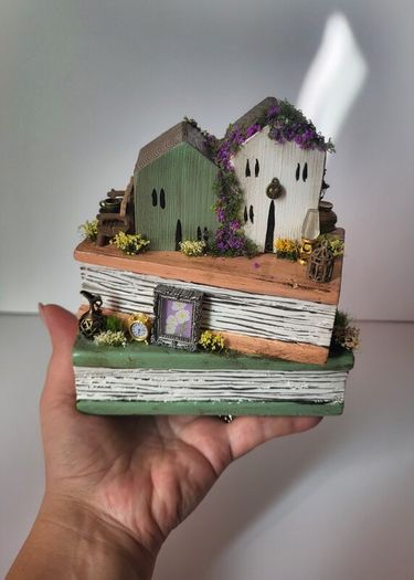 Hand carved wooden books!