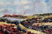 road to inisbofin watercolour