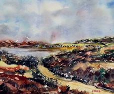 road to inisbofin watercolour