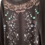 Zara Black Dress, beautiful print, lace detail at the back, size S Image 5