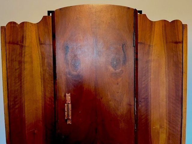 Mid-century art deco wooden wardrobe