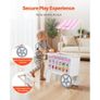Ice Cream Cart for Kids, 20+ PCS Accessories, Pretend Play Ice Cream Shop Kitchen Food Toys with Ice Cream Cone & Popsicle, Awning & Freezer, Storage Drawers & Flipping Menus, For Kids Aged 3-7 Image 6