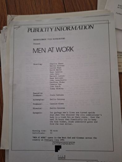 Job Lot Of Press Kit Production Notes And Synopsis