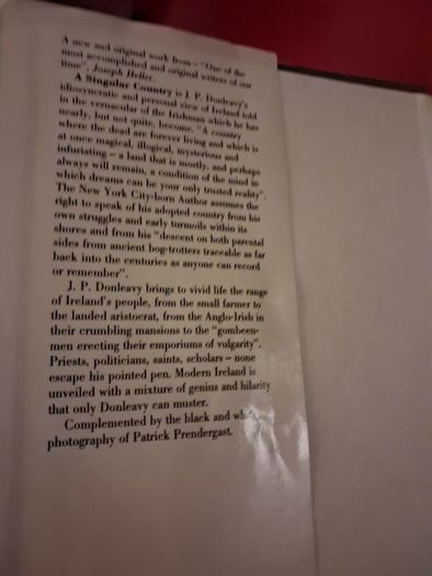 J. P. Donleavy / A Singular Country / 1st edition / 1989