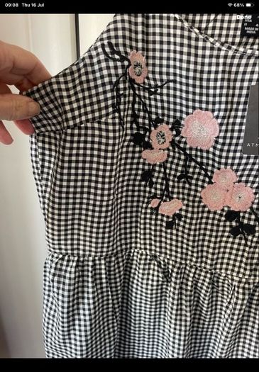 top Bnwt size 12 black & white gingham top primark