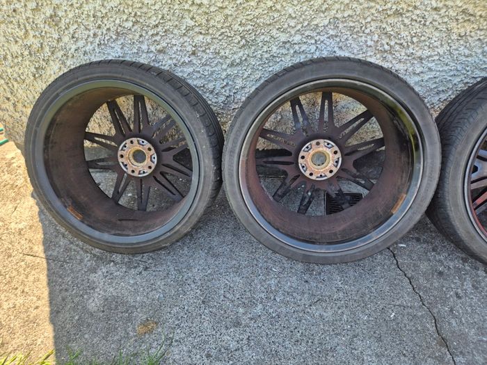 R20 5X120 BMW 930M staggered alloy wheels with tyres