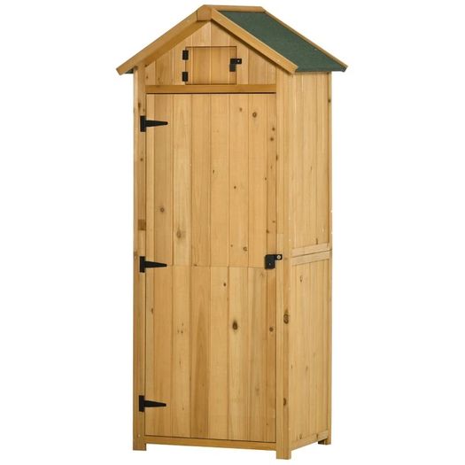 Garden Shed Vertical Utility 3 Shelves Shed Wood Outdoor Garden Tool Storage Unit Storage Cabinet, 77 x 54.2 x 179cm (FREE SHIPPING)