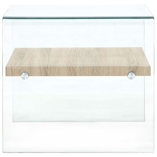 Coffee Table Clear 50x50x45 cm Tempered Glass