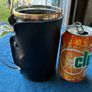 Vintage pint glass in leather holder Image 5