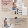 Dressing Table with Mirror and LED Lighting, Dressing Table 9 Bulbs, 8 Drawers, 3 Shelves, 3 Light Colours, Straight or L-shaped, Cloud White Image 3