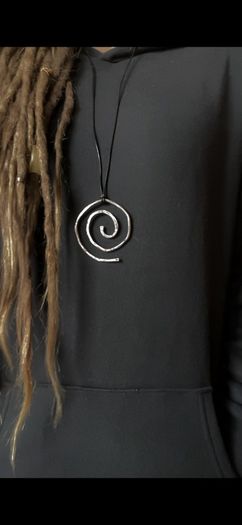1 Pure Healing Solid Copper Hammered Textured Rustic Dystopian Earth Celtic Spiral Energy Necklace