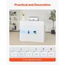 Reception Desk, 47.24 x 18.7 x 39.37 in Rectangular Front Counter Table, Office Reception Desk with LED Light, 2 Drawers and Power Outlets Image 5