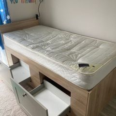 Single Bed With Storage + Mattress