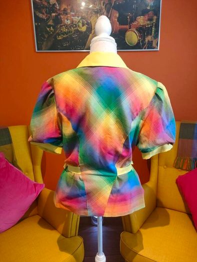 Vintage rainbow plaid blazer