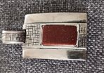 Large  silver pendant with goldstone