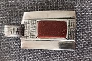 Large  silver pendant with goldstone