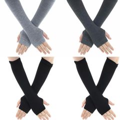 Brand New 4 Pairs Knitted Fingerless Gloves Wrist with Finger Holes