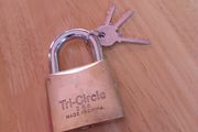 Tri-Circle No. 266 solid brass padlock