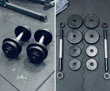 Pair of Solid Iron Adjustable Dumbbells 12kg Total Set