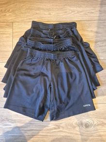 5 pairs of black Kipsta black shorts 10-11