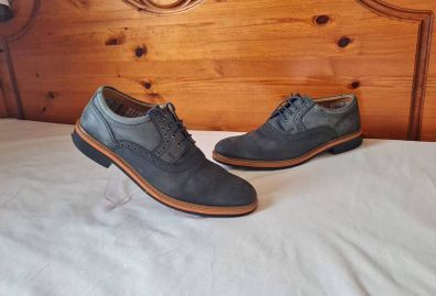 clarks atles brougues Size 11 eu 46 blue suade Tiny bit of fading Overall in good condition