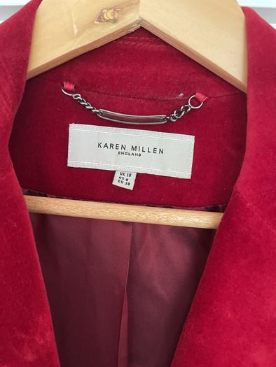 Karen Mullen red velvet blazer Size 10