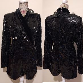 Black Sequin Pocket Playsuit new with tags
