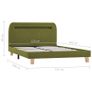 Bed Frame with LED Green Fabric 120x190 cm Image 8
