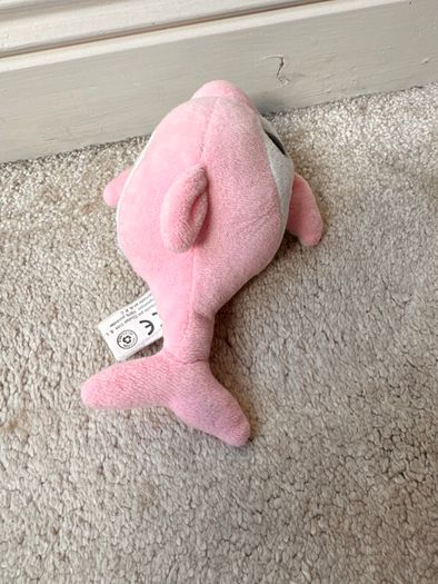 Pink white Dolphin Jumbo approx. 19 cm. (with tail) The batteries are running out Used Please see photos
