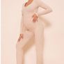 Maternity Oatmeal Long Sleeve Knitted Jumpsuit Image 2