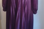 Lorensa Evening Dress Full Length Ball Gown Long Sleeves Lined Purple Size UK12 CAN POST