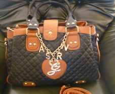 Gallantry Brand Handbag With Shoulderstrap. Black & Brown.  Prestine Condition Hand Bag purchased in Toulouse.